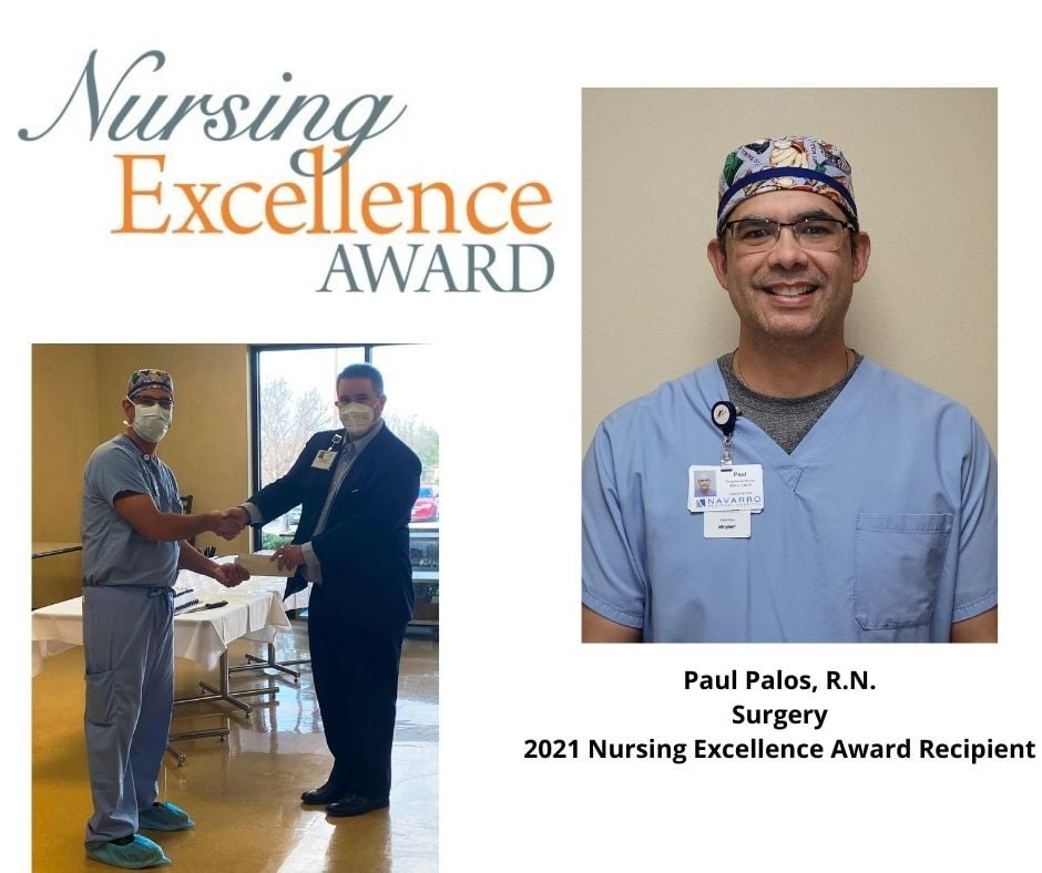 Paul Palos, R.N. Surgery 2021 Nursing Excellence Award Recipient