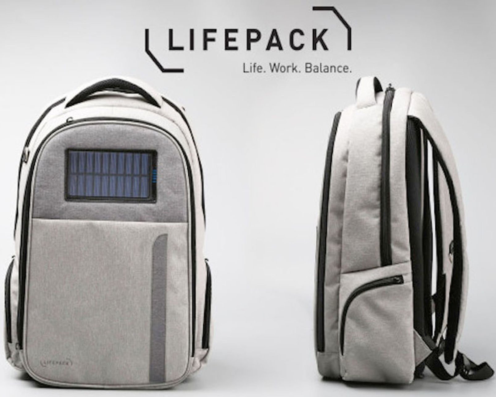 Lifepack solar powered top backpack