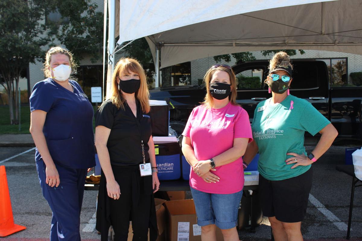 healthcare workers provide lunch for