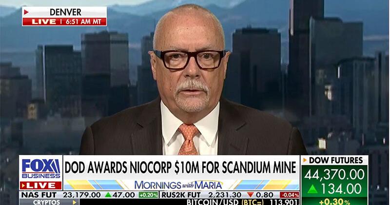NioCorp Can Make America the "Saudi Arabia of Scandium," CEO Mark Smith Tells Fox Business' Maria Bartiromo