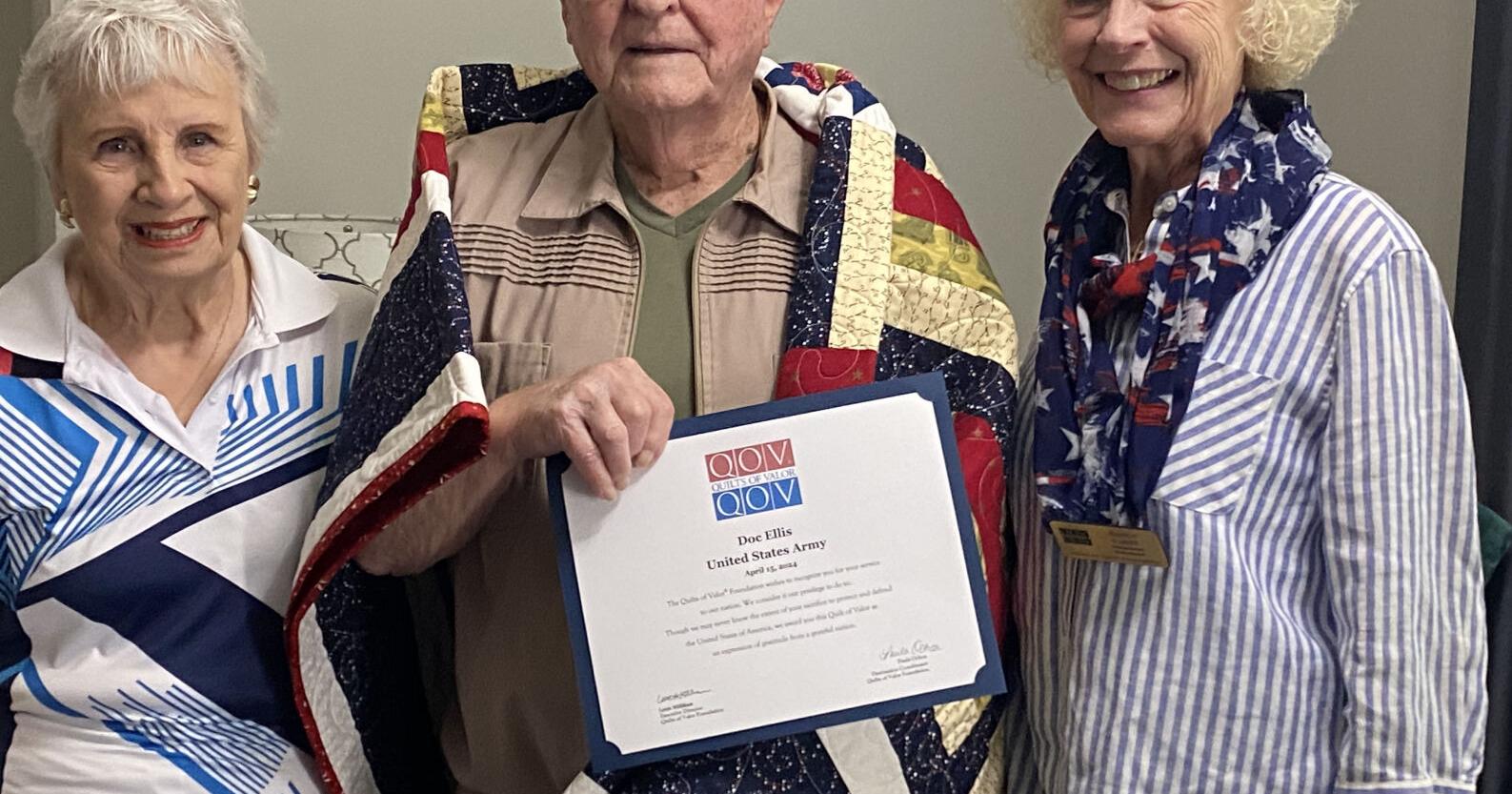 Quilt of Valor presented to Ellis - Vimarsana News