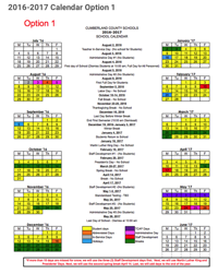 Cumberland County School Calendar