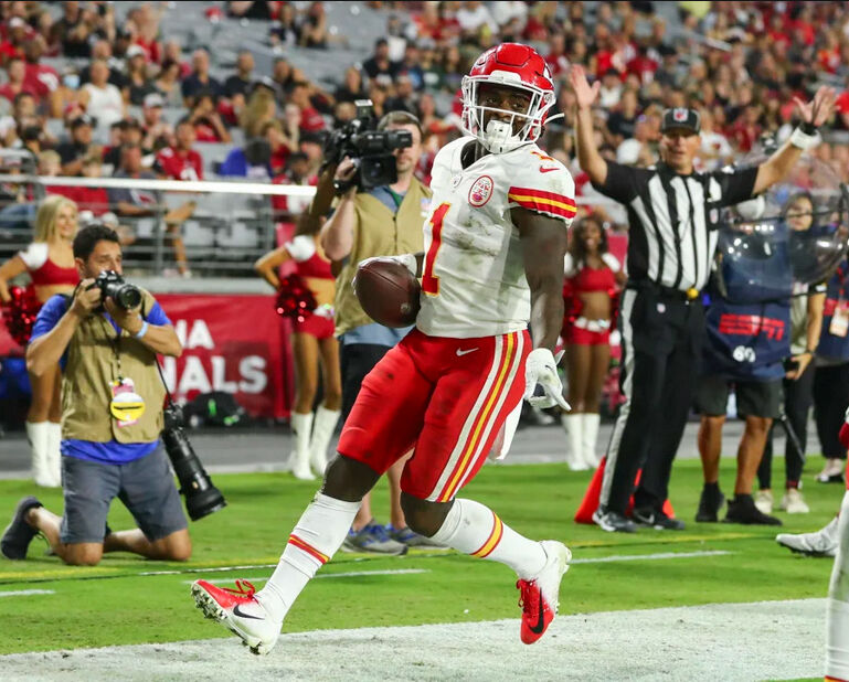 Kansas City Chiefs quarterback Chad Henne throws during warmups