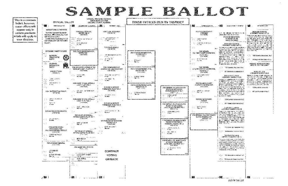 Sample Ballot for General Election