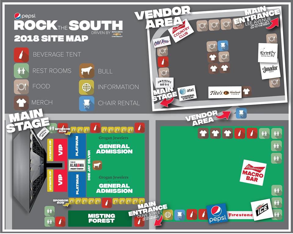 Rock The South Seating Chart