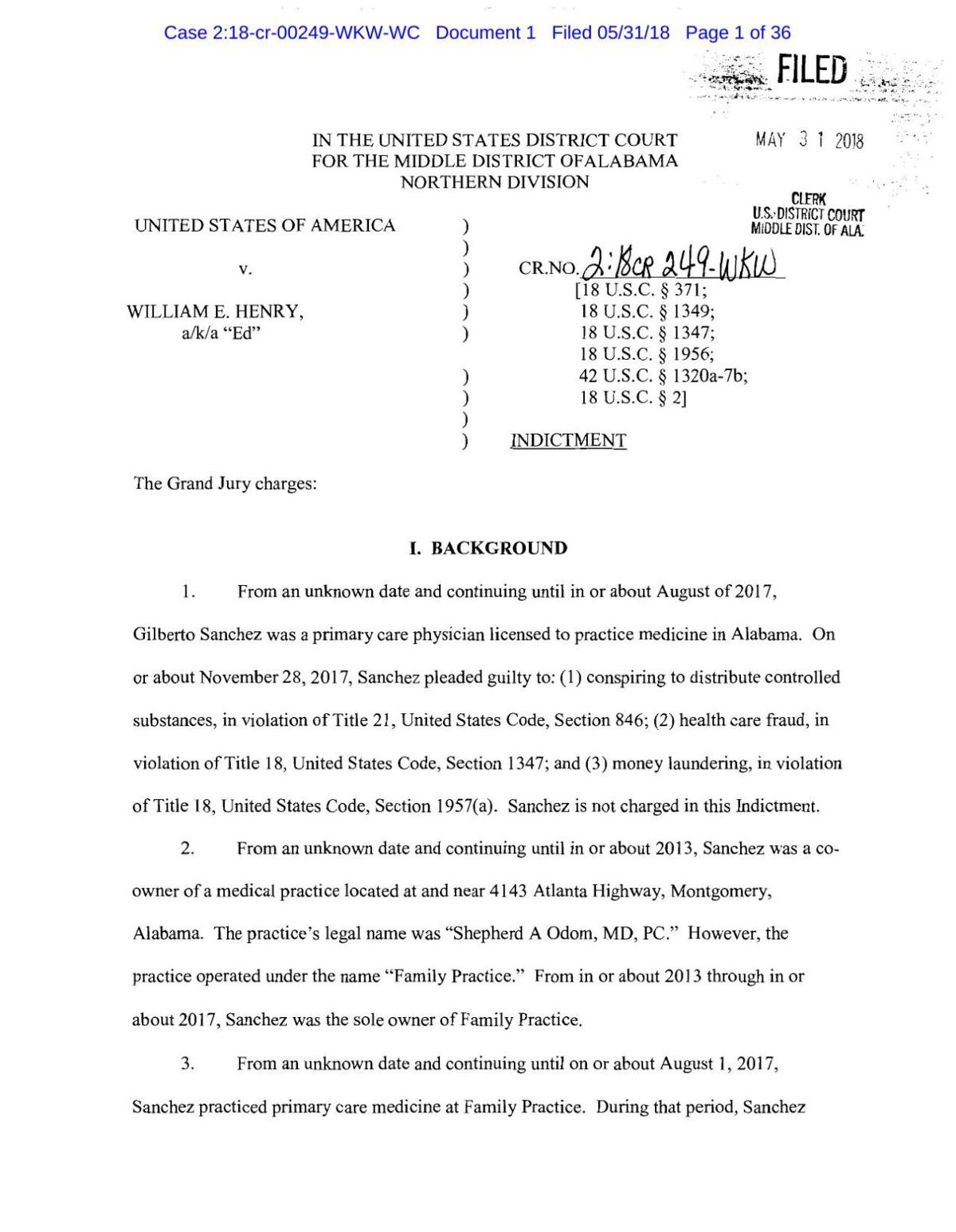 UPDATE Henry indictment, DOJ statement detail pill mill case News