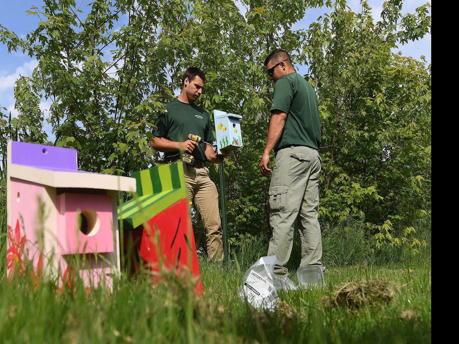 Yellow Breeches Students Help Paint Birdhouses Hung In South