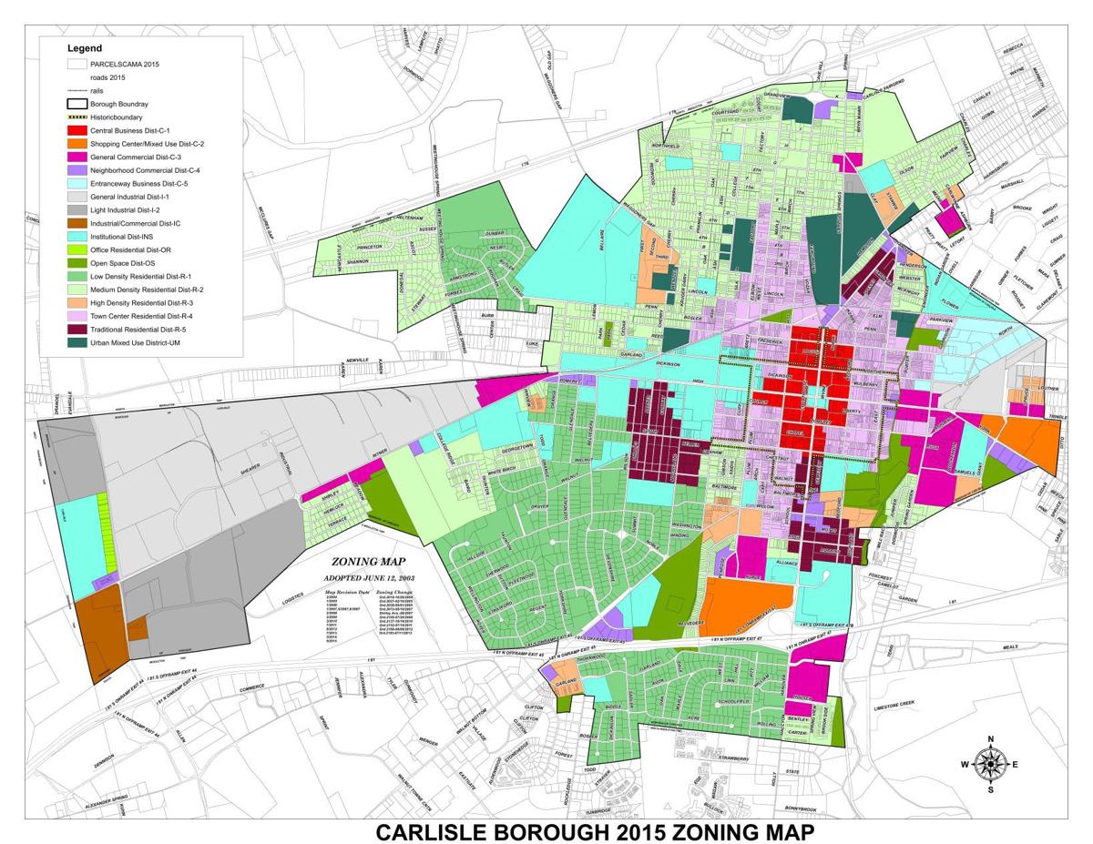 Carlisle zoning map