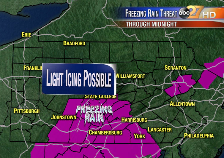 Weather Alert: Freezing Rain Advisory Issued Monday