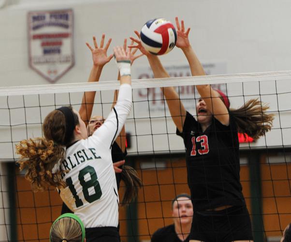 HS Girls Volleyball Eagles Carlisle in battle of undefeateds