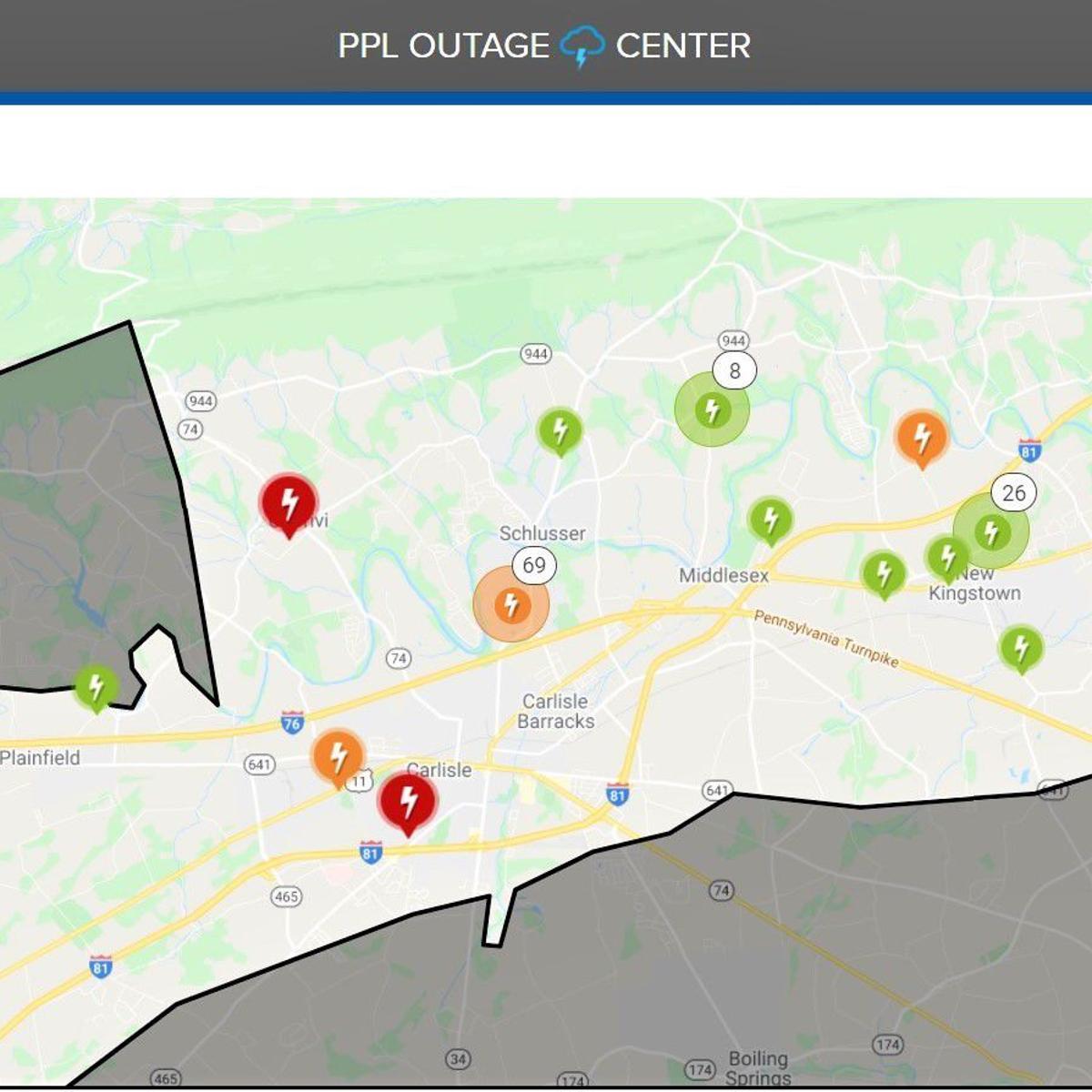 Update Power Outage Issues Fixed In Carlisle Area As Of 5 45 P M Wednesday The Sentinel News Cumberlink Com