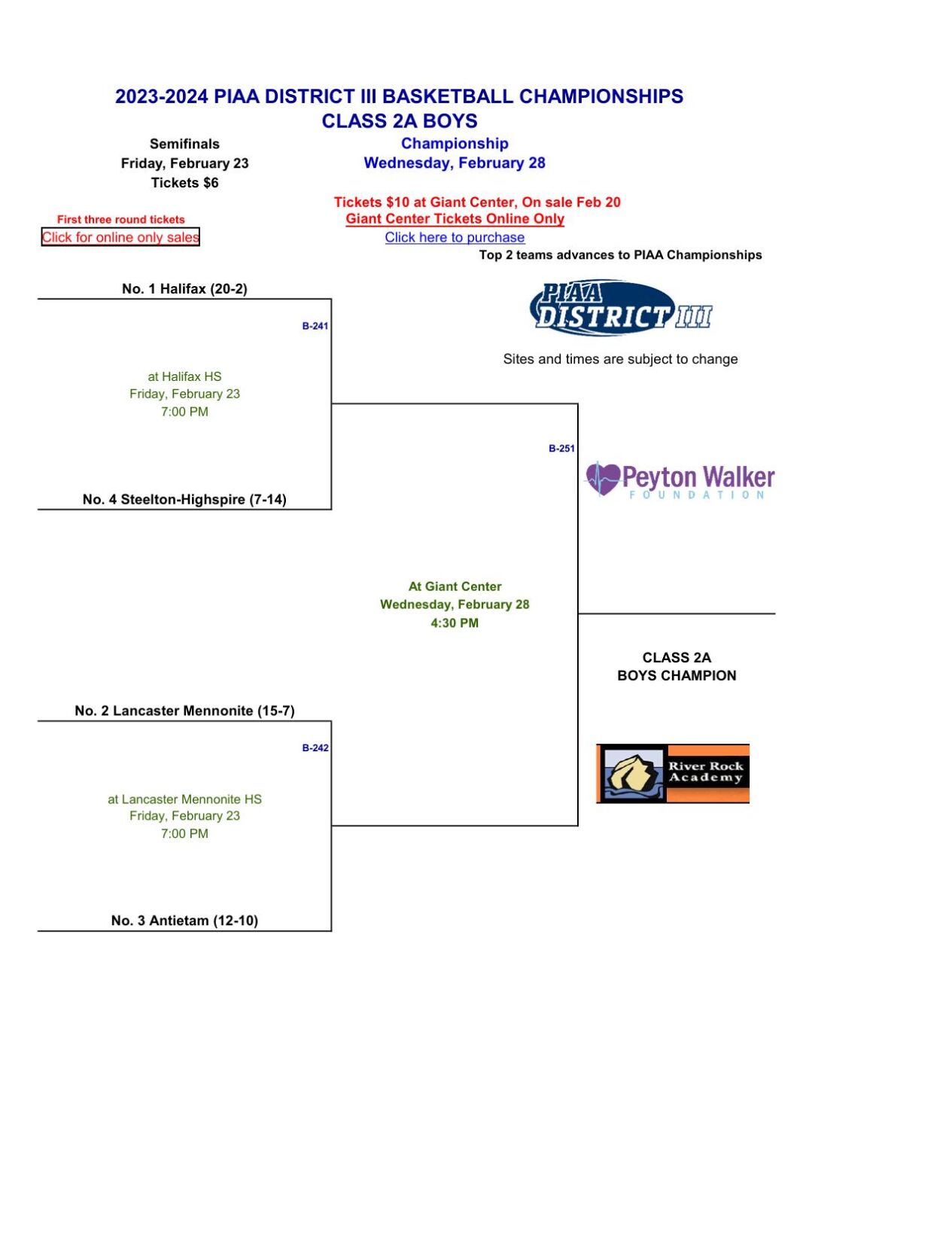 2024 District 3 Boys Basketball Brackets Through First Round