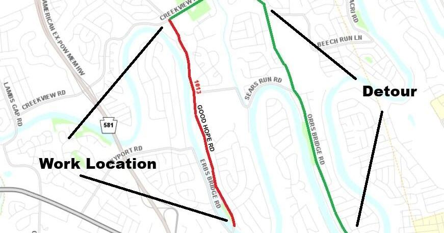 Tree removal to close Good Hope Road in Hampden Township Thursday