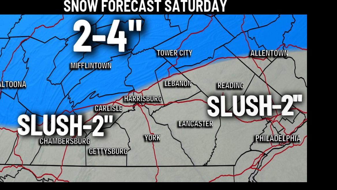 Snow should begin in Cumberland County Saturday morning with 24 inches