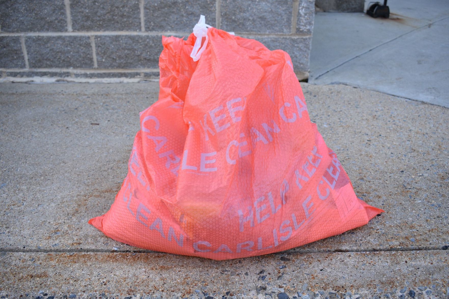 orange plastic trash bags