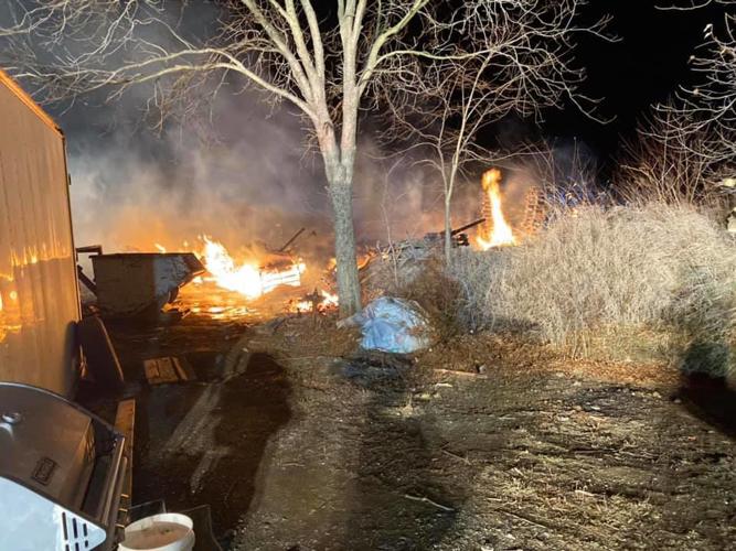 Crews battle outside structure fire in Lower Frankford Township Thursday night