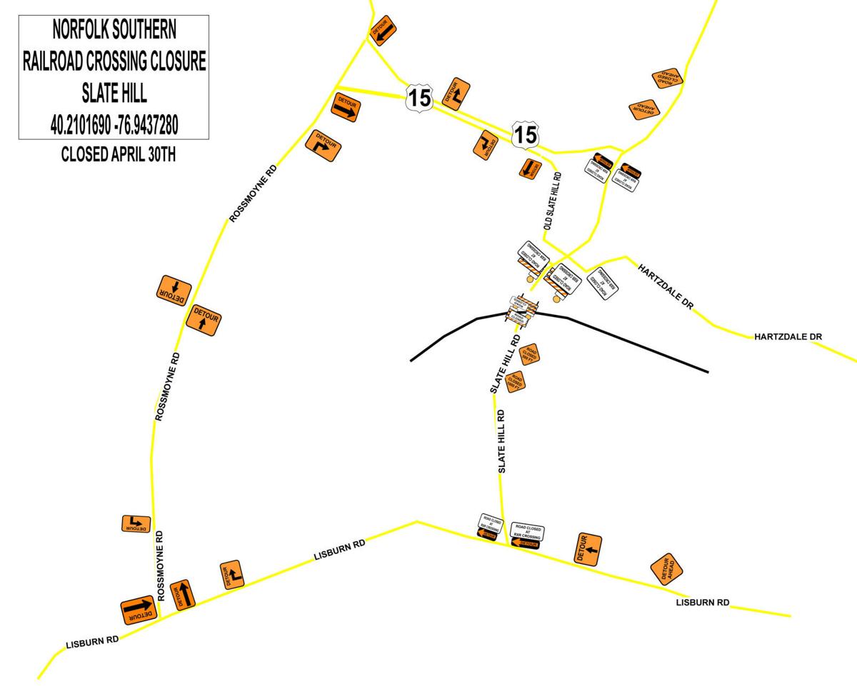 Railroad crossing at Slate Hill Road in Lower Allen Township to be