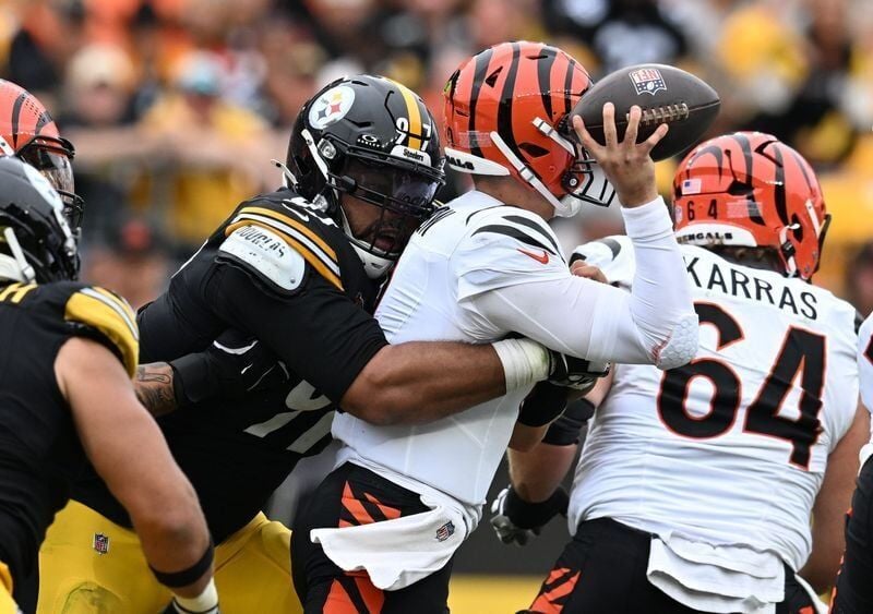 Pittsburgh Steelers defensive line celebrating during 2026 NFL season