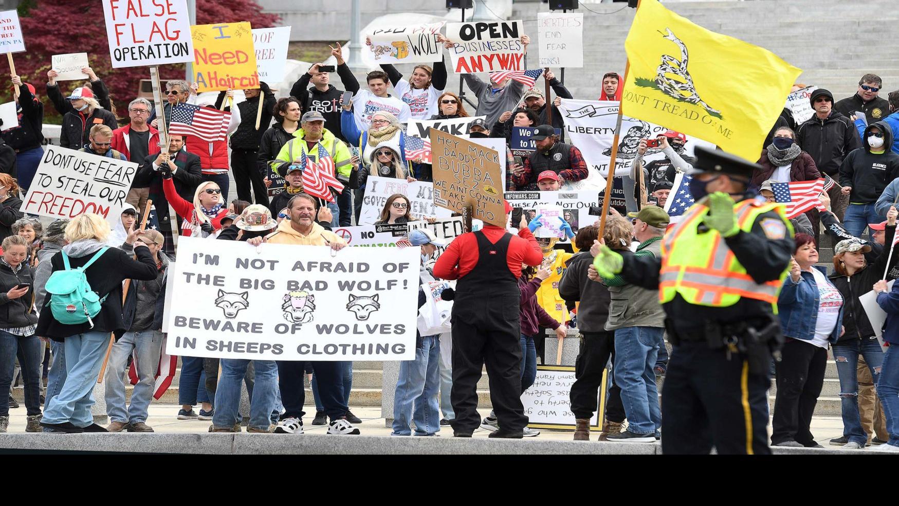Photos Protesting Shelter In Place At Harrisburg Capitol Photo