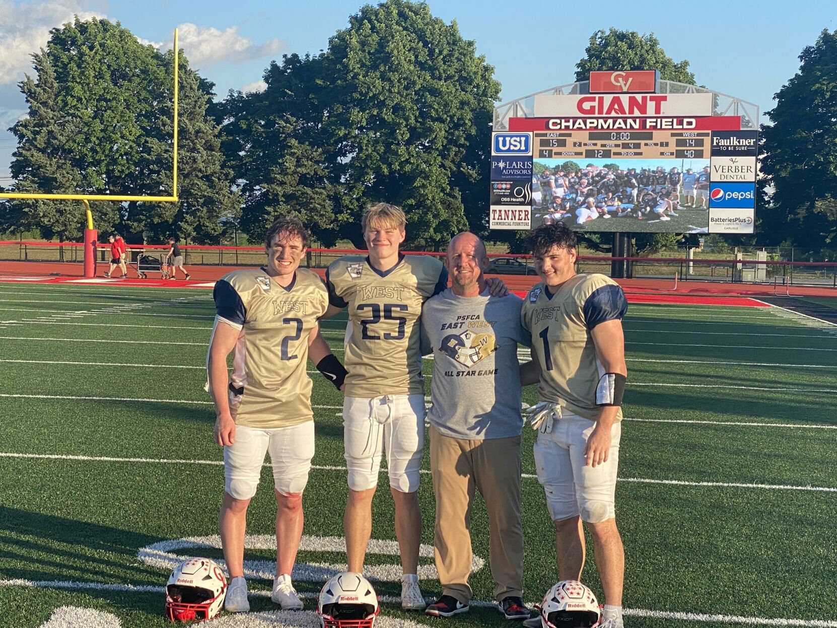 Cumberland Valley Football Trio Shines in PSFCA East-West All-Star Game Win
