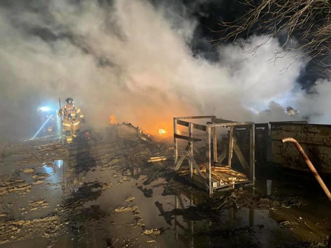 Crews battle outside structure fire in Lower Frankford Township Thursday night