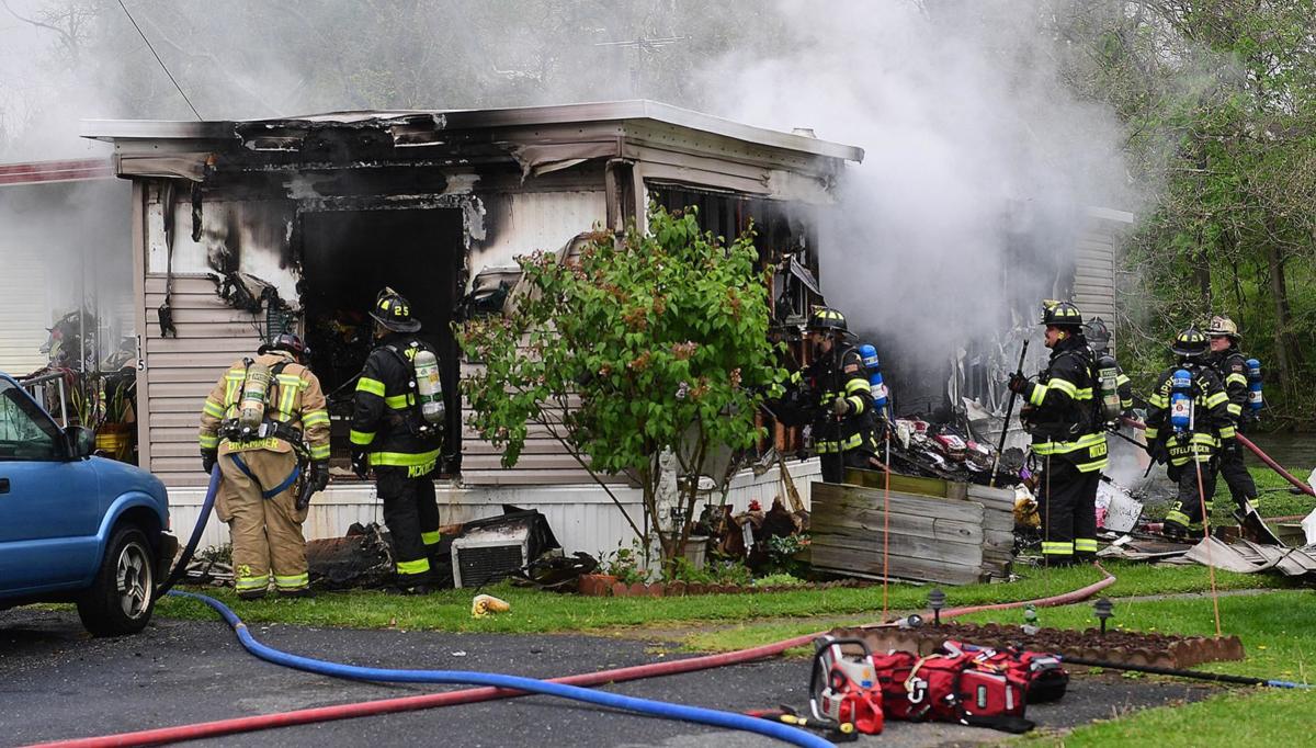 Mobile home destroyed in fire in Monroe Township Wednesday