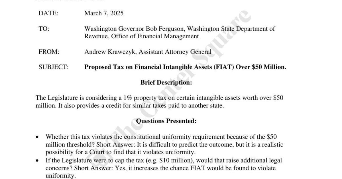 EXCLUSIVE: AGO memo says 'realistic possibility' a wealth tax would be overturned