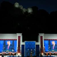 Trump arrives for US 250th birthday speech after storm delay