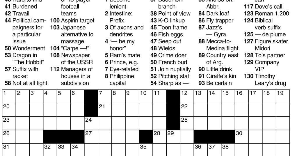 Super Crossword Entertainment daily tribune com