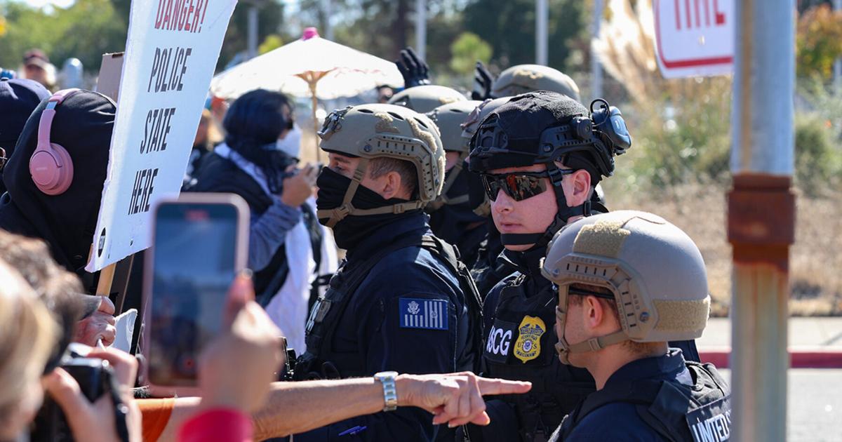 Protesters violently clash with federal agents, riot police as immigration officers arrive in Bay Area