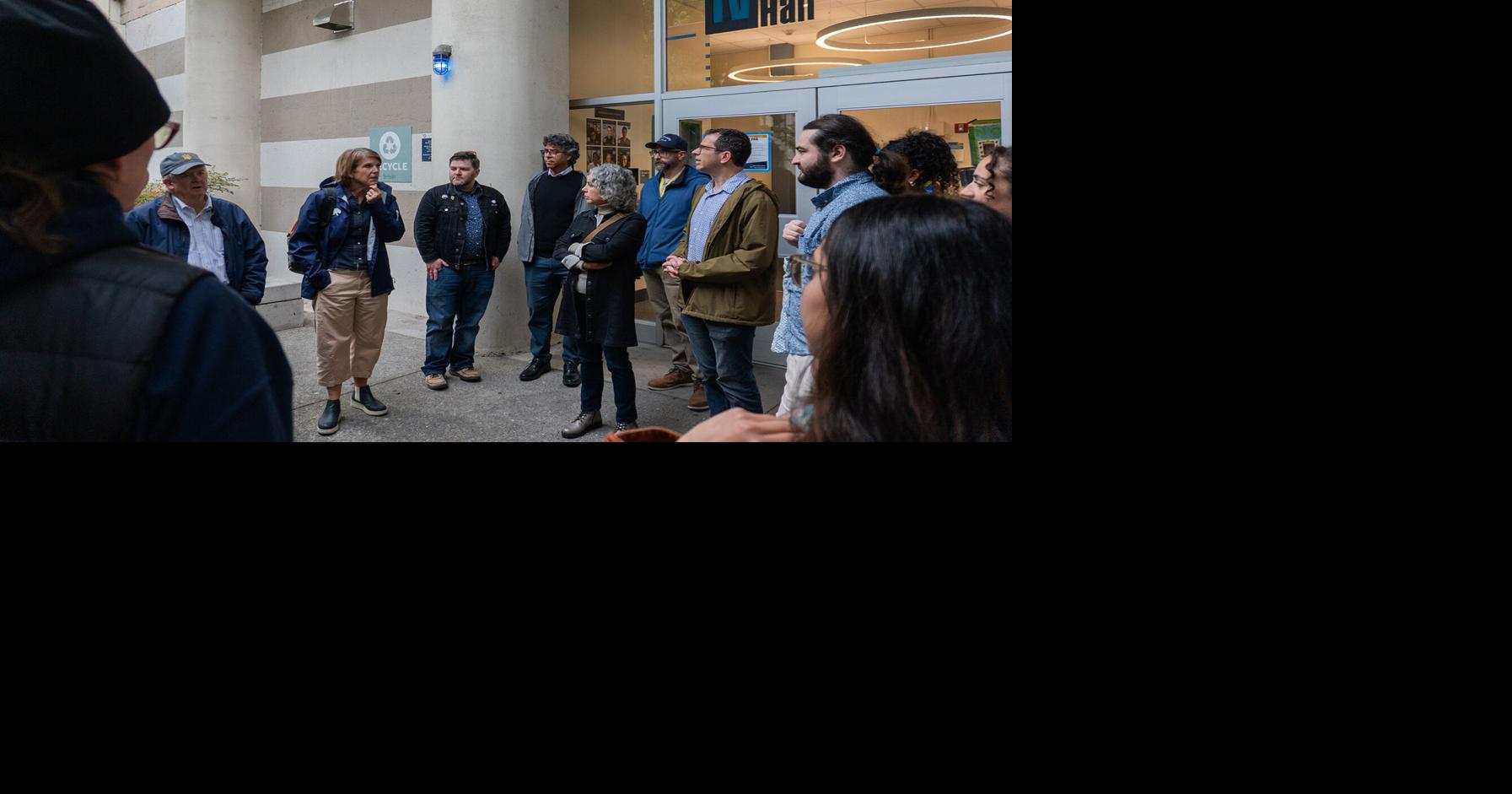 City and campus officials tour student housing, witness habitability concerns