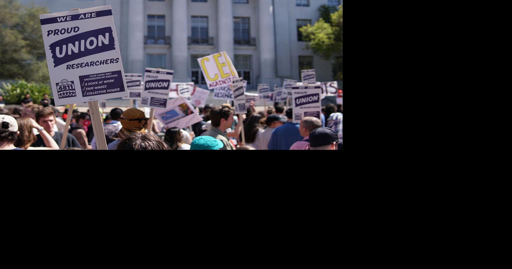 Union and campus community members protest threats to UC funding | News ...