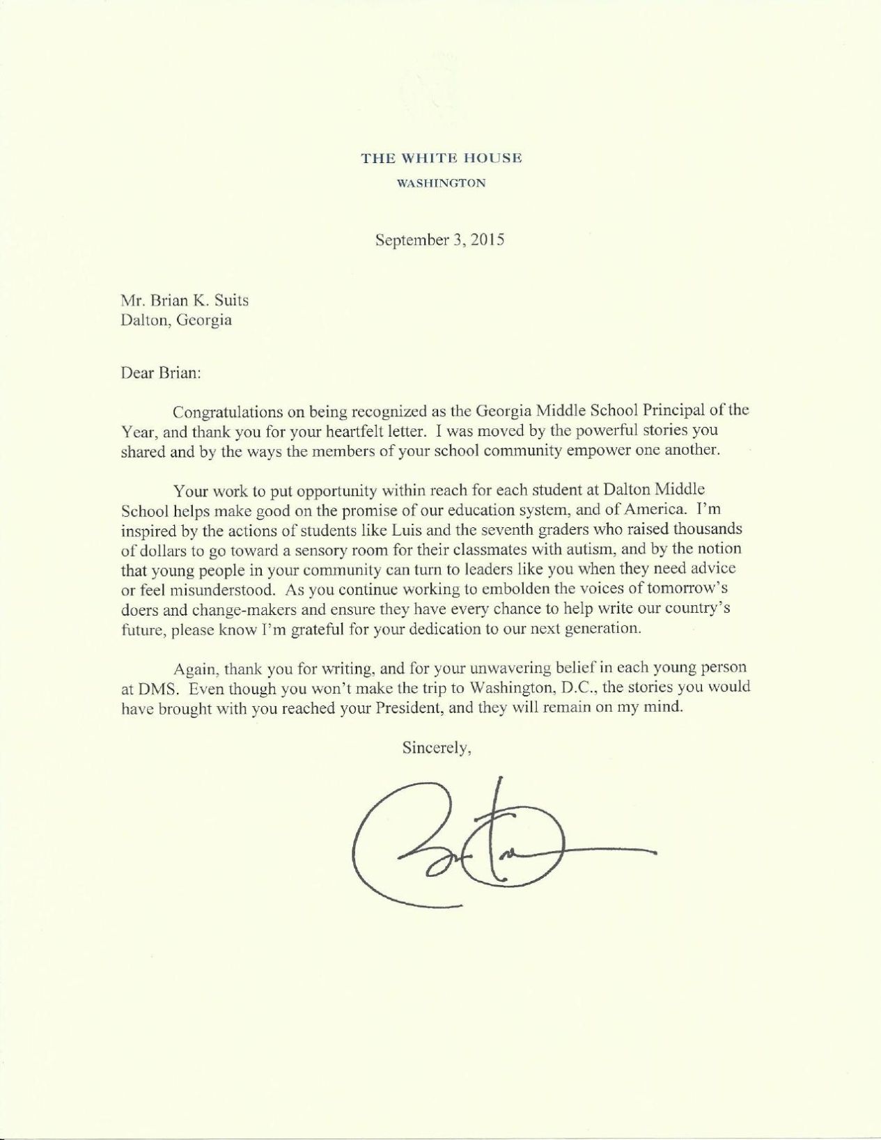 Letter From President Barack Obama | | Dailycitizen.news