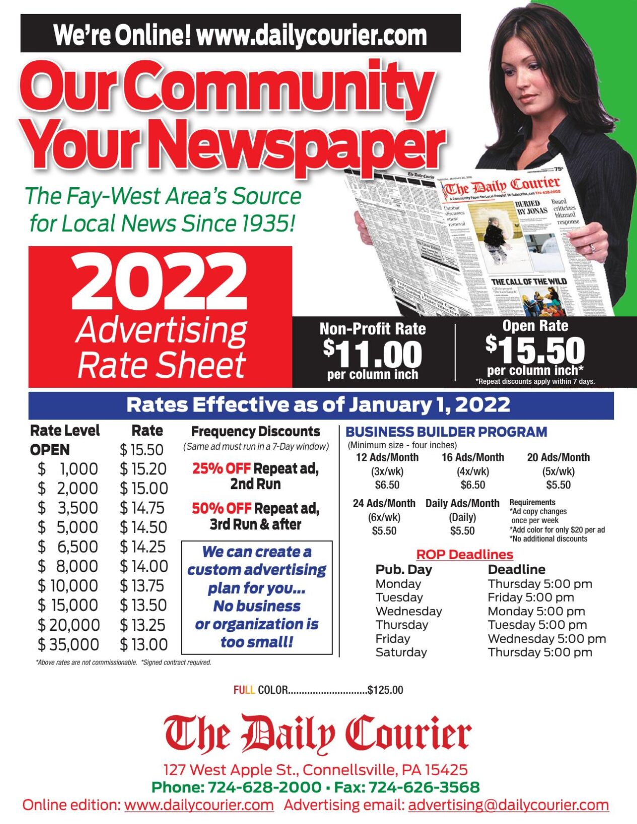 2022 Daily Courier Rate Card