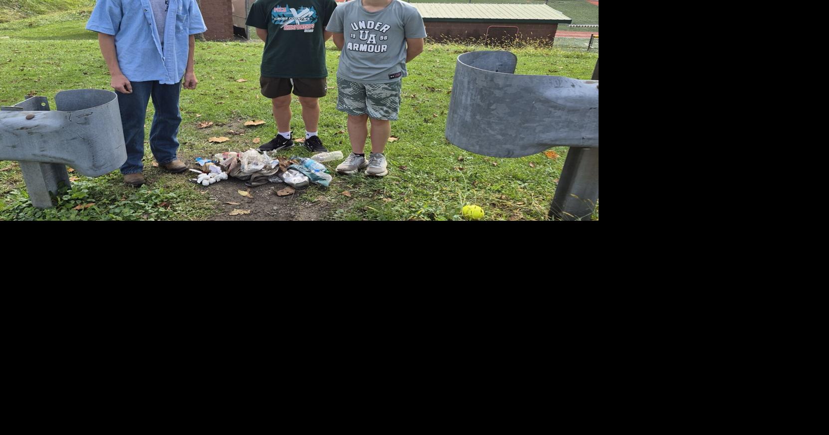 Middle school students help clean up