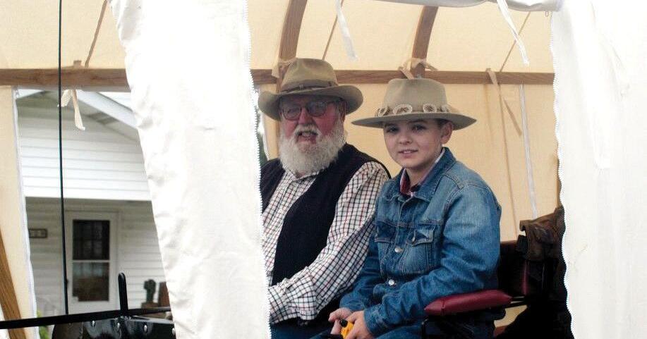 Wagon train to camp at South Connellsville playground