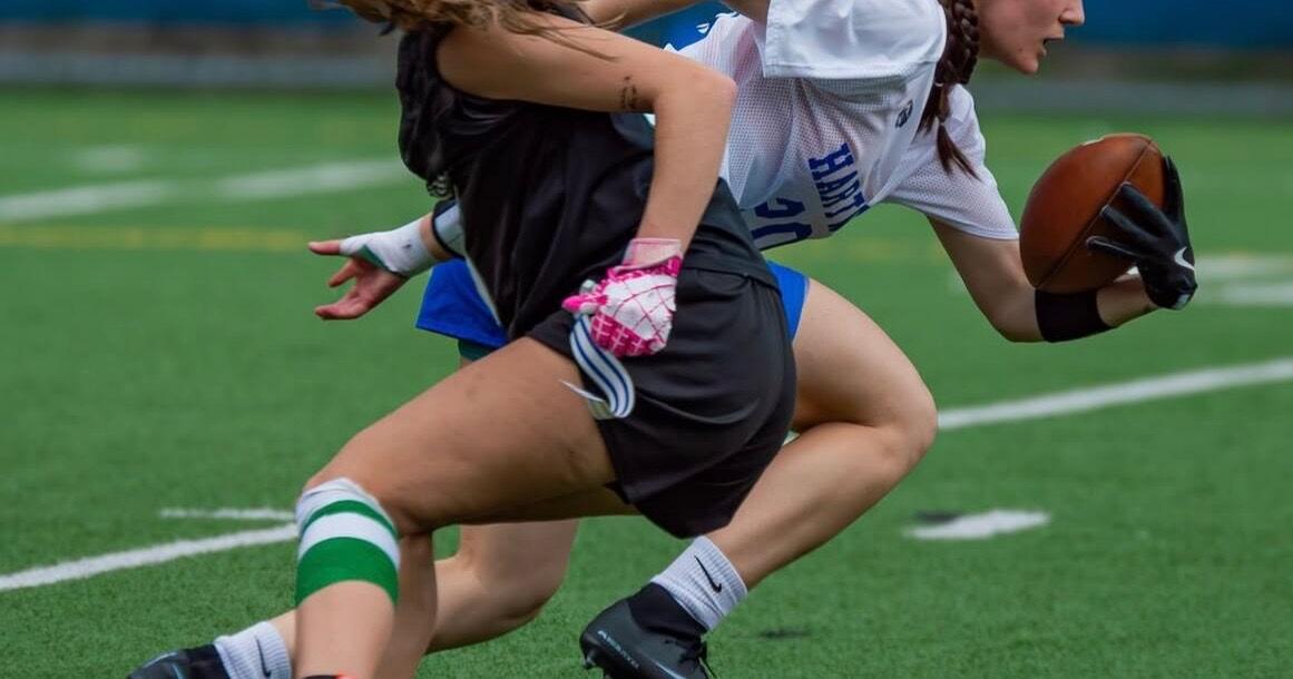 COLLEGE FLAG FOOTBALL Local standouts make good use of new college flag football teams