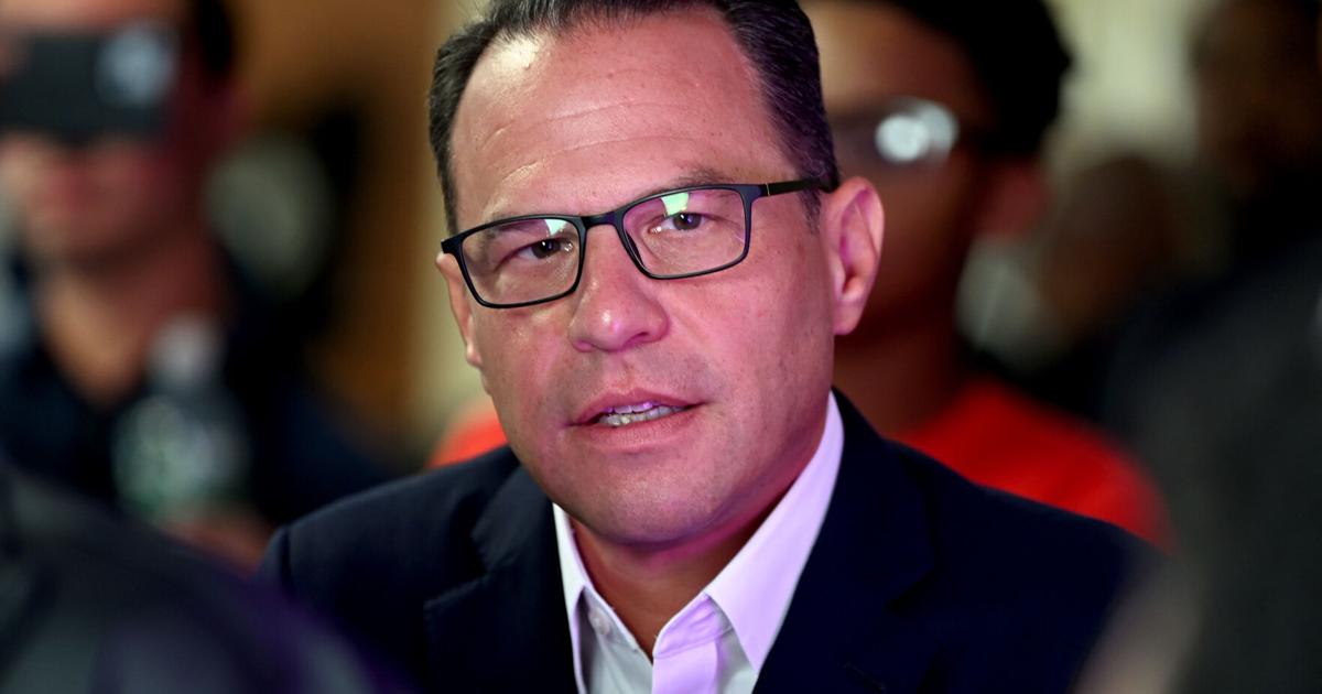Josh Shapiro pictured on Sept. 2 at Murrell Dobbins Career& Technical Education High School in Philadelphia, said on Monday that Donald Trump's federal policies could harm Philadelphia's tourism in 2026..
