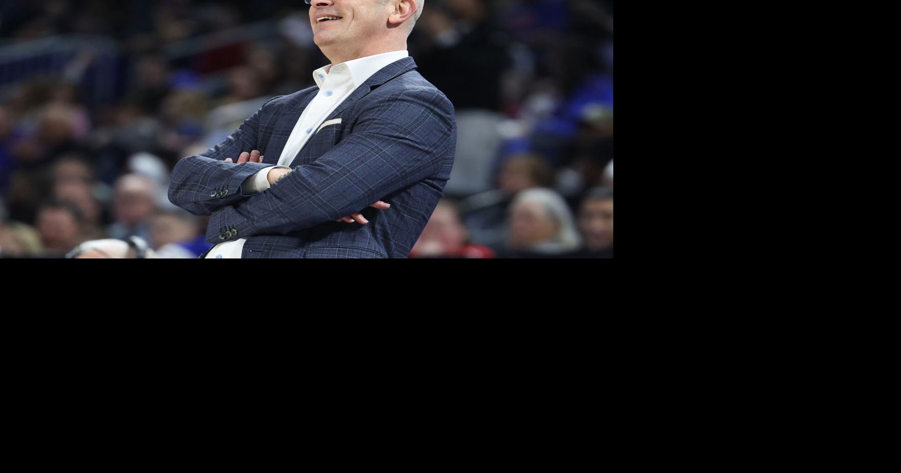 UConn head coach Dan Hurley looks on during the first half against DePaul at Wintrust Arena on Dec. 21, 2025, in Chicago.