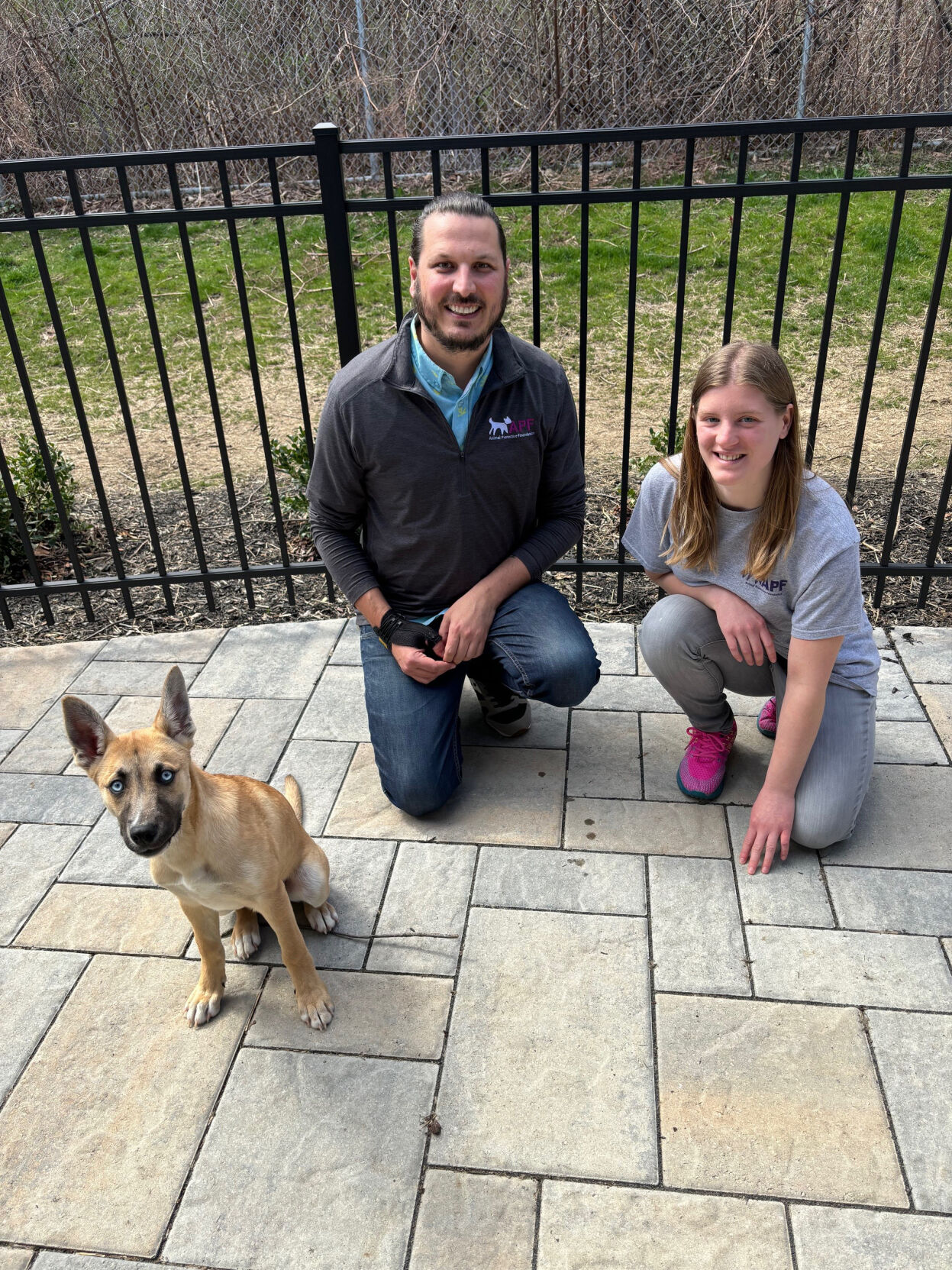 Frank Sicari, volunteer and dog