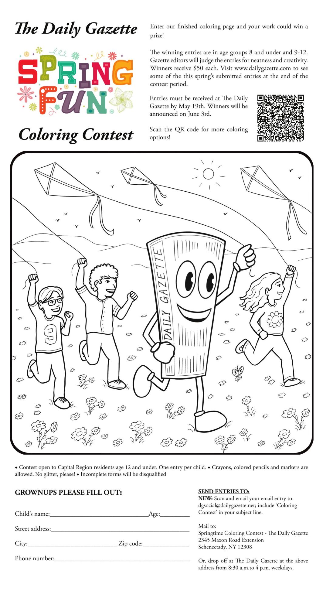 Spring coloring contest with Newsie, Daily Gazette mascot | News ...