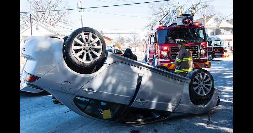 Tuesday crash leaves car on its top in Schenectady; Driver taken to ...