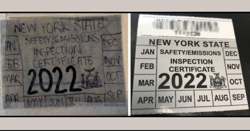 Mechanicville Police uncover hand-drawn ‘inspection’ sticker; Remind ...