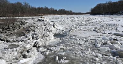 Ice on the Mohawk River in 2021