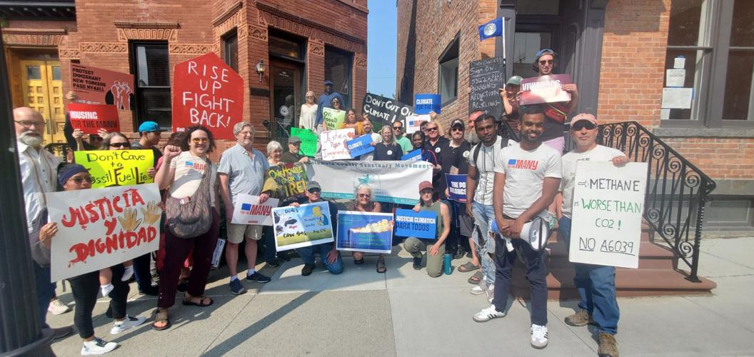 Dozens protest Barrett’s housing, climate change policies