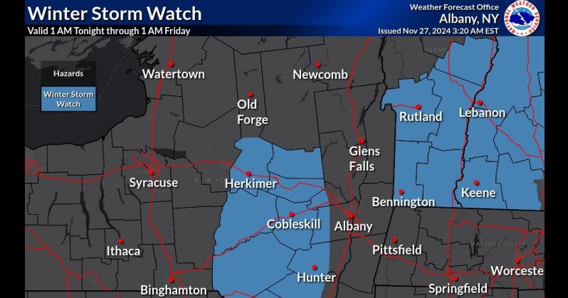 Winter Storm Watch issued for western Capital Region | News ...