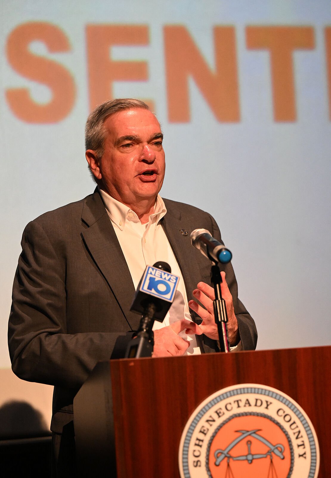 Mayor Gary McCarthy at the press conference