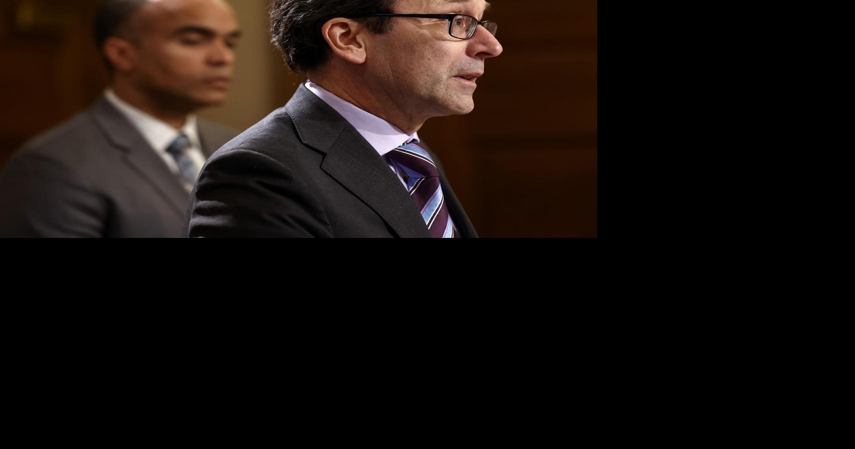 Bob Ferguson speaks during a news conference about preparations the state is making should a surge of ICE agents descend upon the state on Monday, Jan. 26, 2026, in Olympia, Washington.