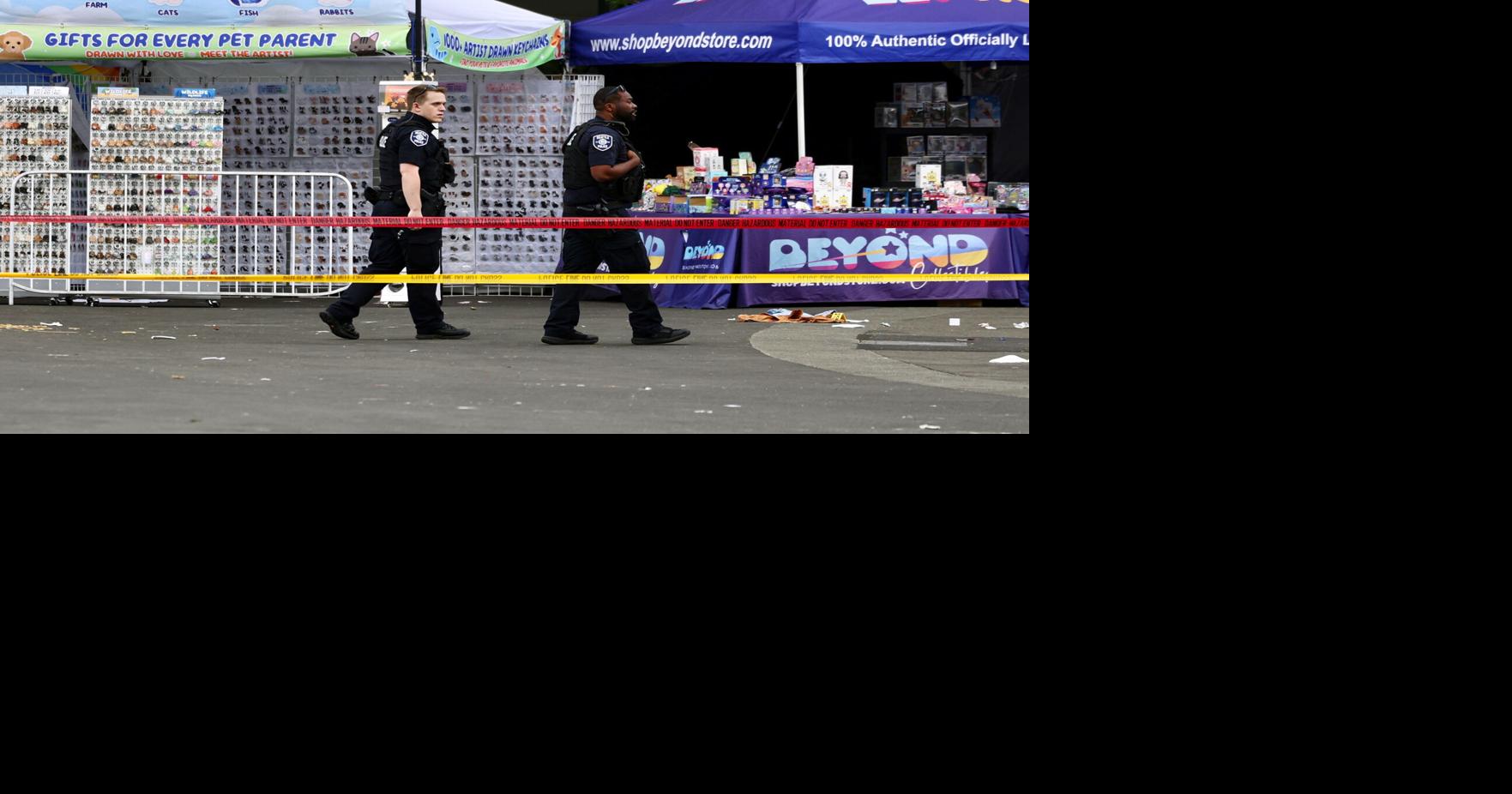 Police respond to a shooting with“ multiple” victims at Seattle Center, according to the Seattle Police Department, during the Bite of Seattle food festival Sunday, July 26, 2026.