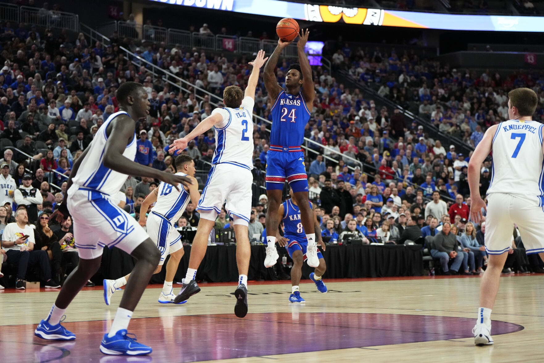 No. 1 Kansas Holds Off No. 11 Duke 75-72 After Dickinson Ejected In The ...